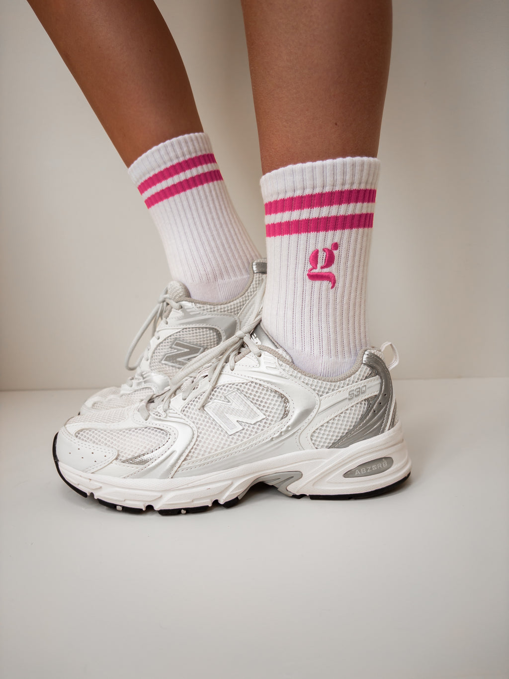 White & Hot Pink Logo