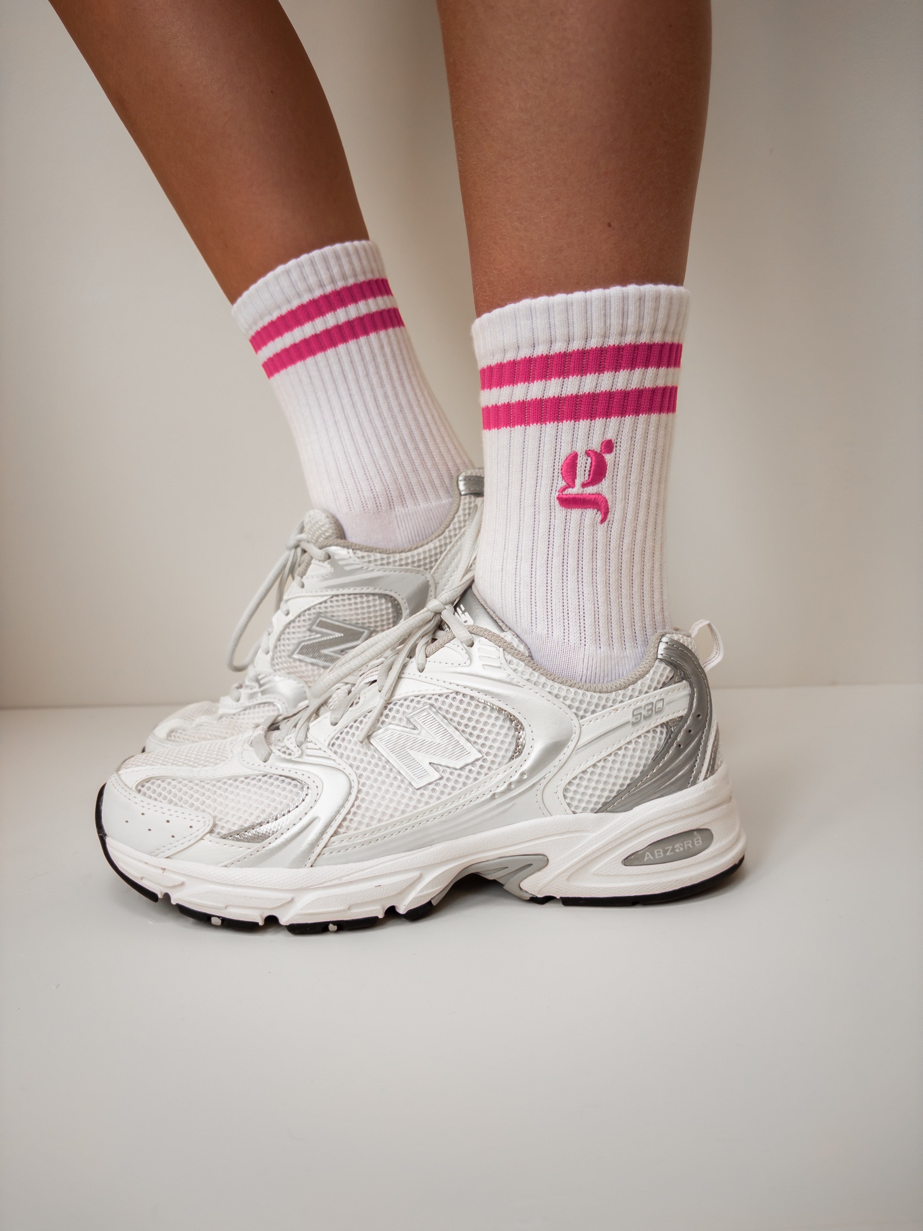 White & Hot Pink Logo